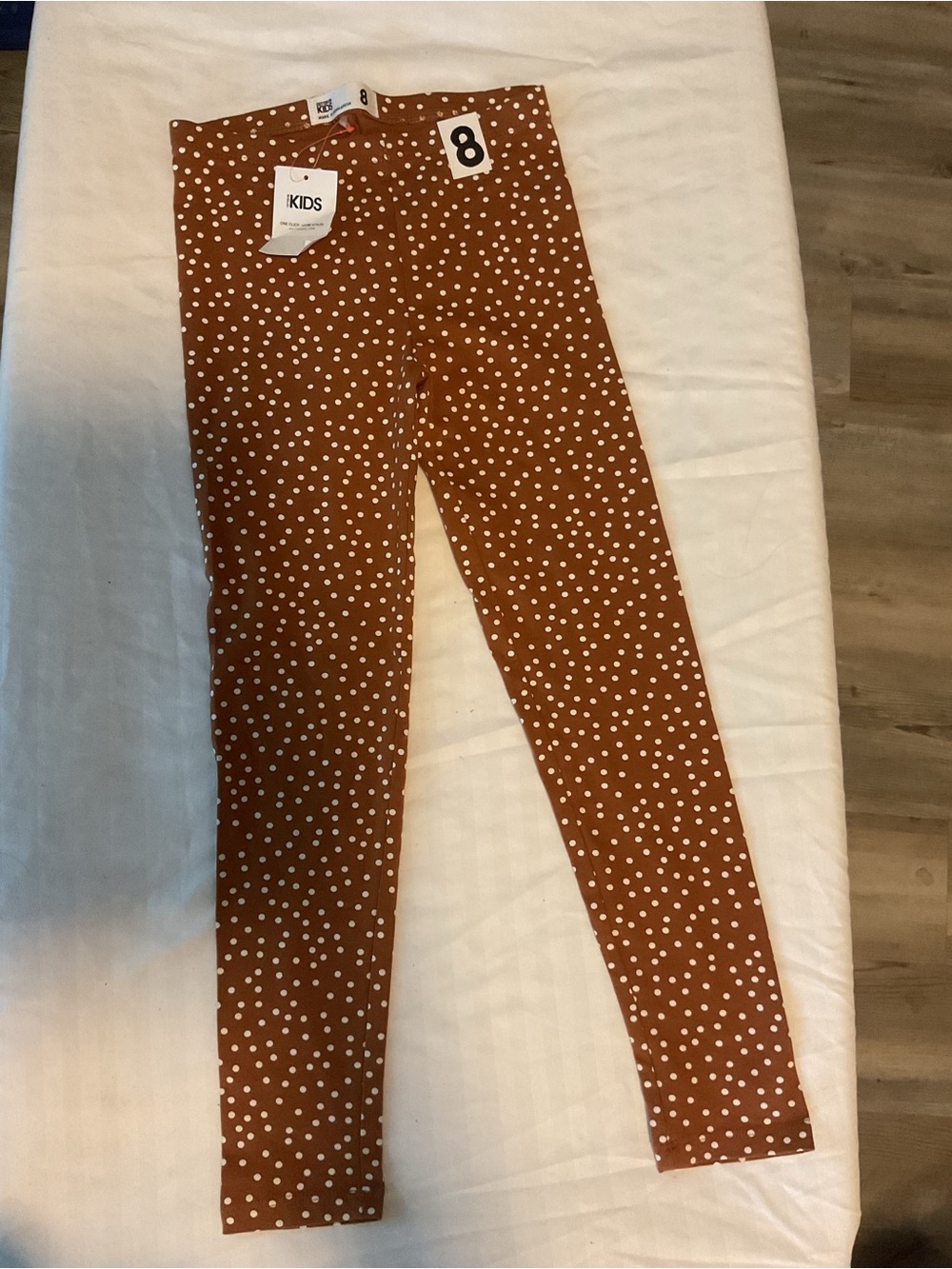 Cotton On Kids Rust Polka Dot Leggings cute for boot season
